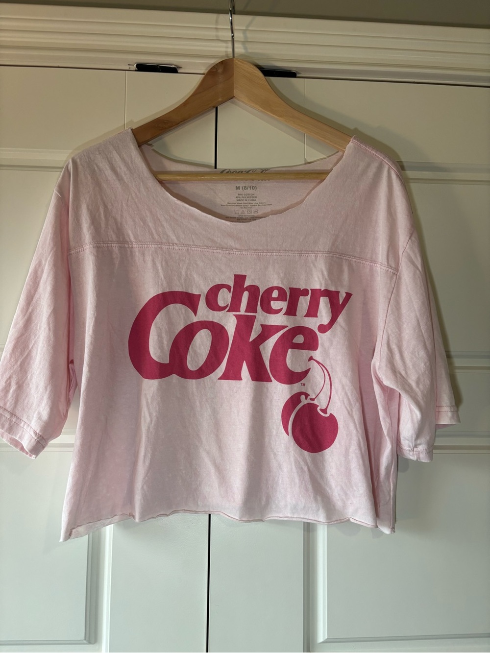 MAD Engine Coca-Cola Graphic Crop Tee - Light Pink
